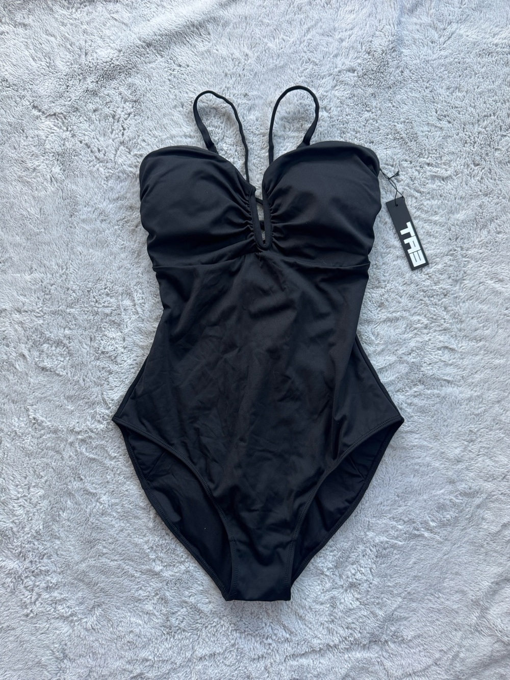 TA3 Converty Snatched Waist Lace Up Corset Back Swimsuit Black Large Regular